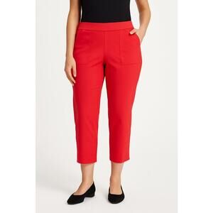 Rafaella, XXL, Red, Comfort Cropped Pants